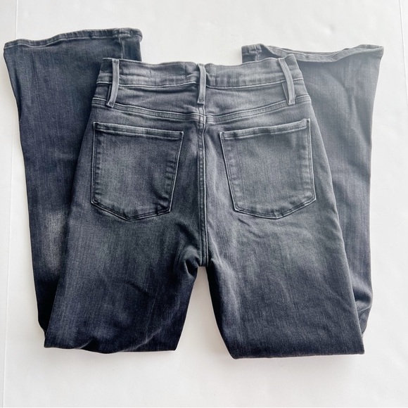 2/25 FRAME Denim Le Sylvie Kick Boot Black Jeans Boot Cut Slight Flare - Picture 3 of 8